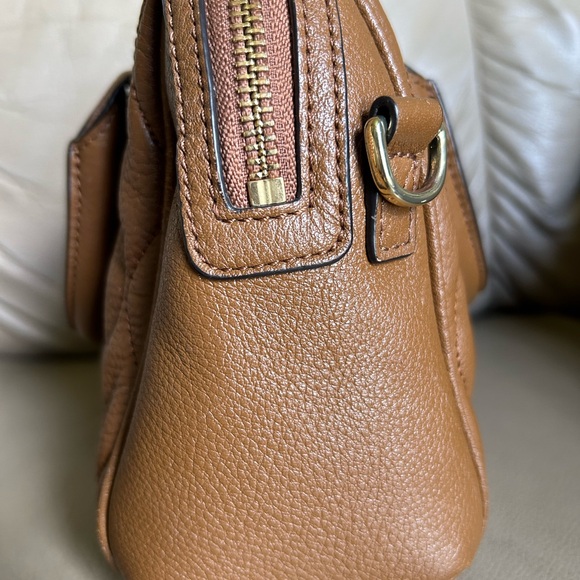 Vera Bradley Leather Quilted Mini Marlo Crossbody Saddle Brown - Picture 13 of 16